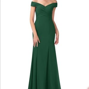 Azazie dark green bridesmaids dress - worn once